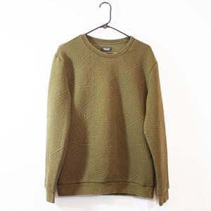 Zara Man Army Green Crew Neck Pullover Sweater L